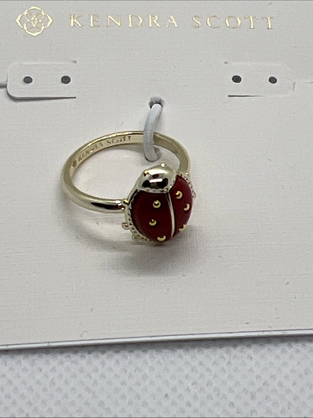Kendra Scott Gold-Tone Ring with Red Ladybug Enamel
